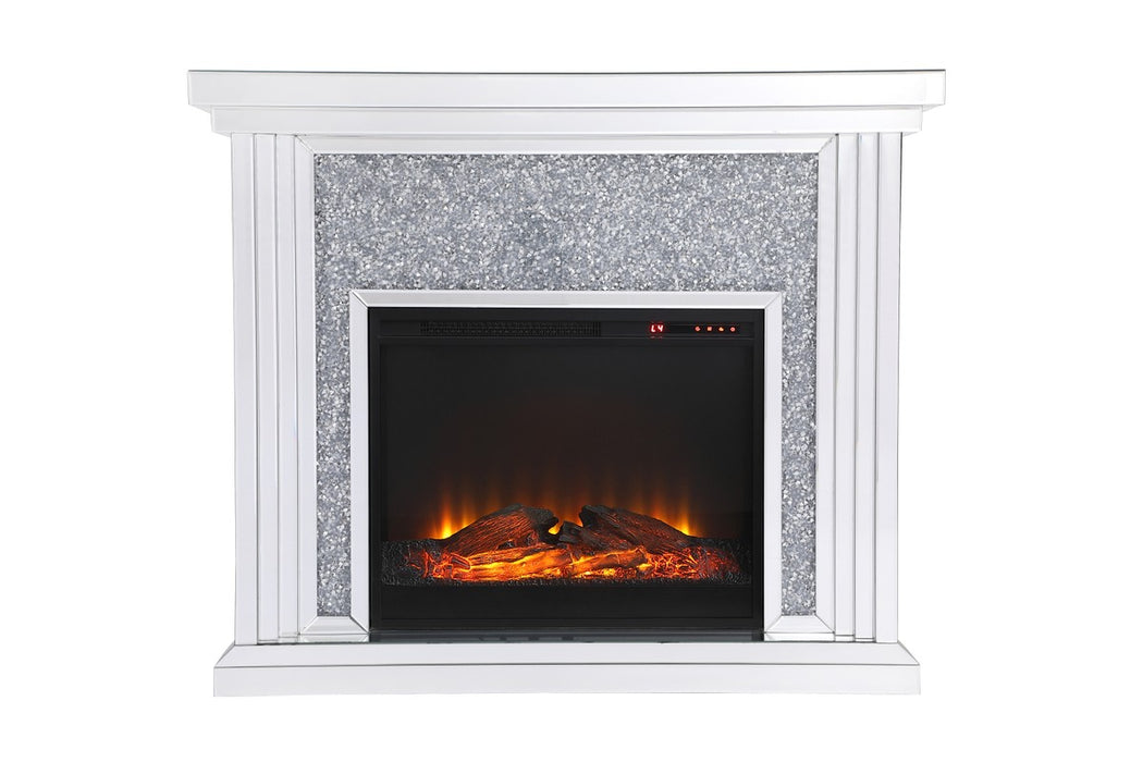 Elegant Lighting MF9902-F1 Mantle With Fireplace, Clear