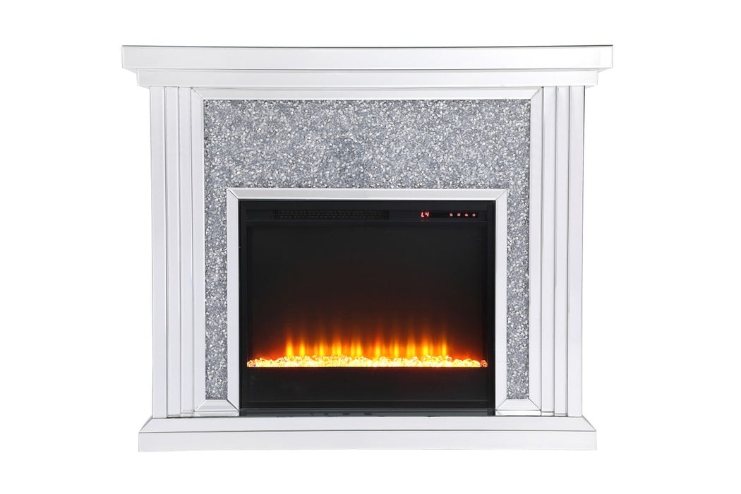 Elegant Lighting MF9902-F2 Mantle With Fireplace, Clear