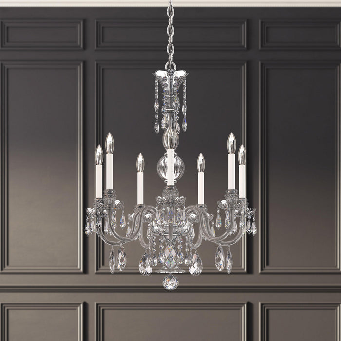 Schonbek HA5806N-40H Seven Light Chandelier, Polished Silver