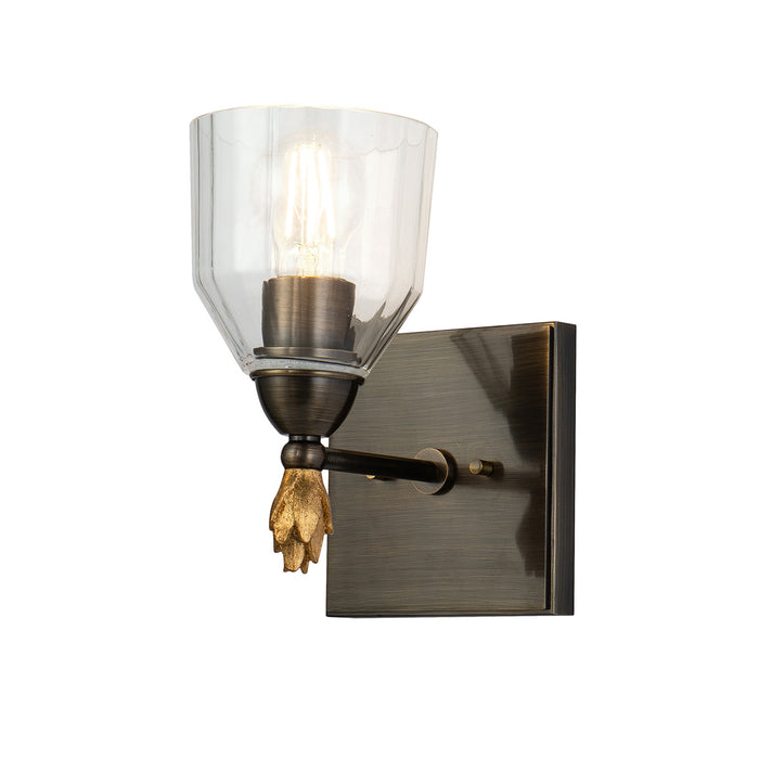 Lucas + McKearn BB1000DB-1-F1G One Light Wall Sconce, Dark Bronze