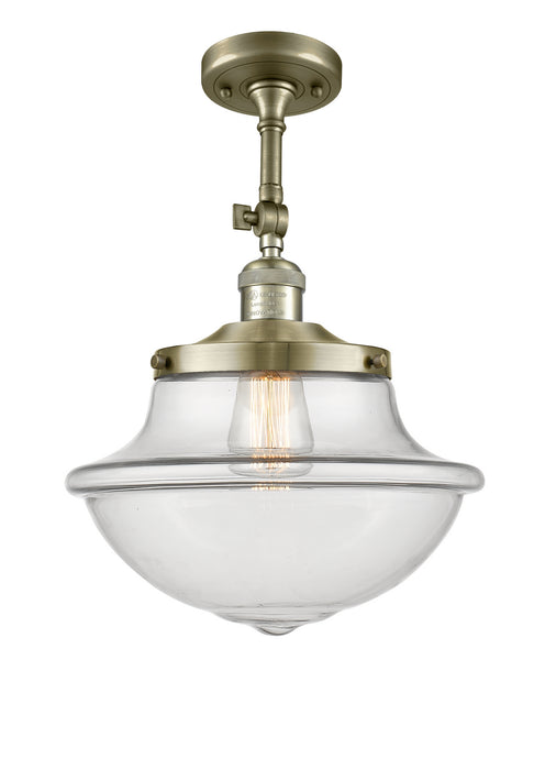 Innovations 201F-AB-G542 One Light Semi-Flush Mount, Antique Brass