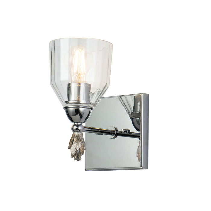 Lucas + McKearn BB1000PC-1-F1S One Light Wall Sconce, Polished Chrome
