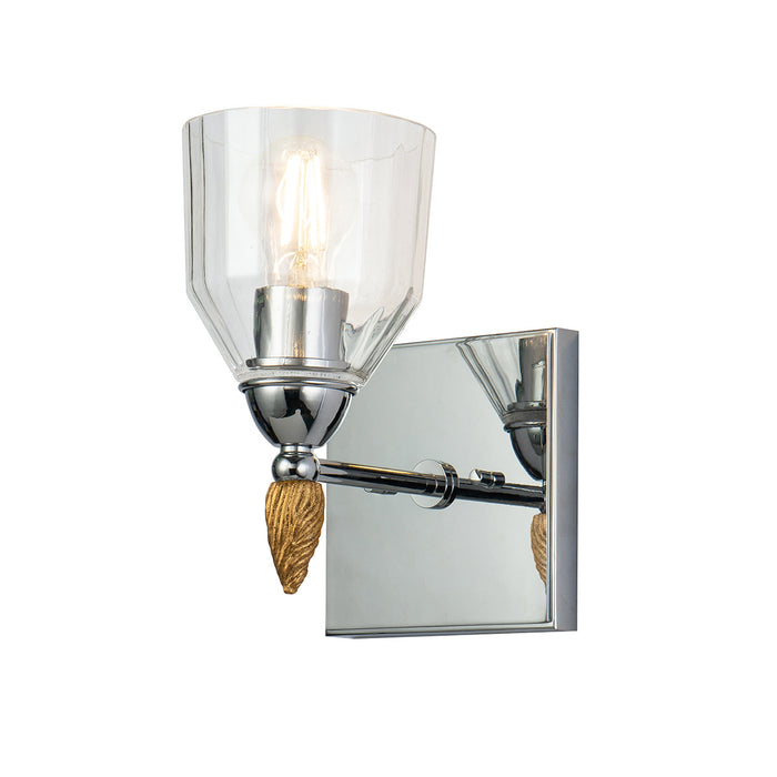 Lucas + McKearn BB1000PC-1-F2G One Light Wall Sconce, Polished Chrome