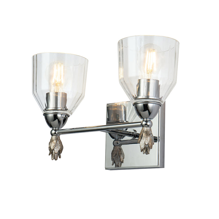 Lucas + McKearn BB1000PC-2-F1S Two Light Vanity, Polished Chrome