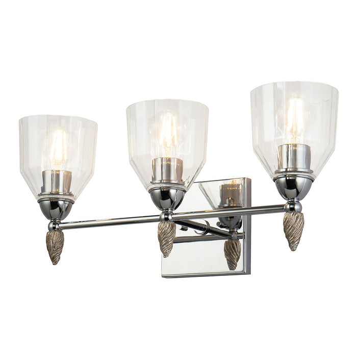 Lucas + McKearn BB1000PC-3-F2S Three Light Vanity, Polished Chrome