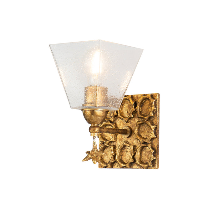 Lucas + McKearn BB1002G-1 One Light Wall Sconce, Gold Leaf