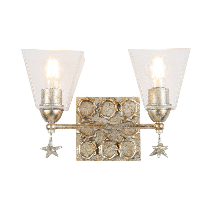 Lucas + McKearn BB1002S-2 Two Light Vanity, Silver Leaf