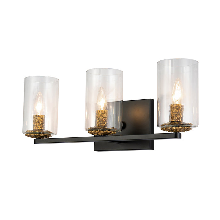 Lucas + McKearn BB1003MB-3 Three Light Vanity, Matte Black