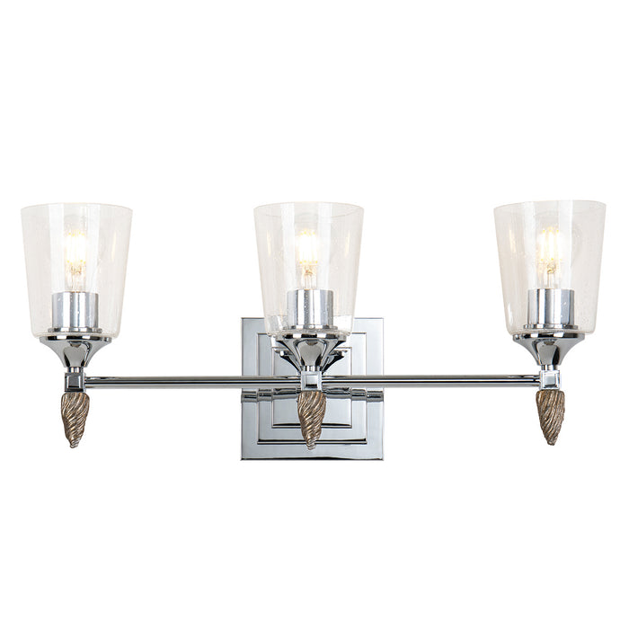 Lucas + McKearn BB1022PC-3-F2S Three Light Vanity, Polished Chrome