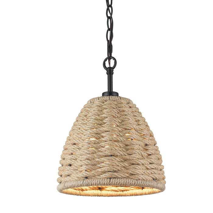 Golden 1073-M1L BLK One Light Mini Pendant, Matte Black