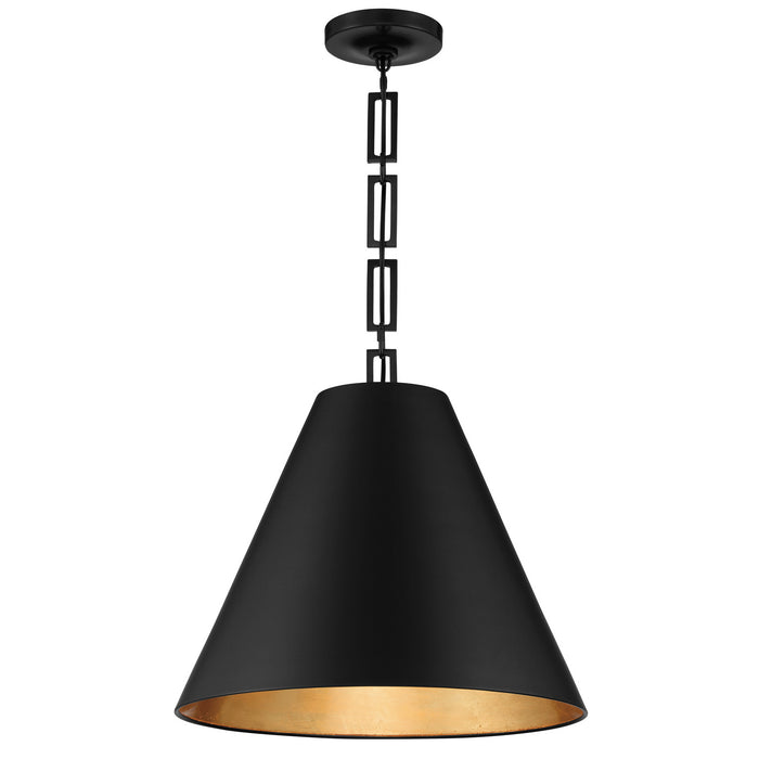 Crystorama 8687-MK-GA Three Light Chandelier, Matte Black + Antique Gold