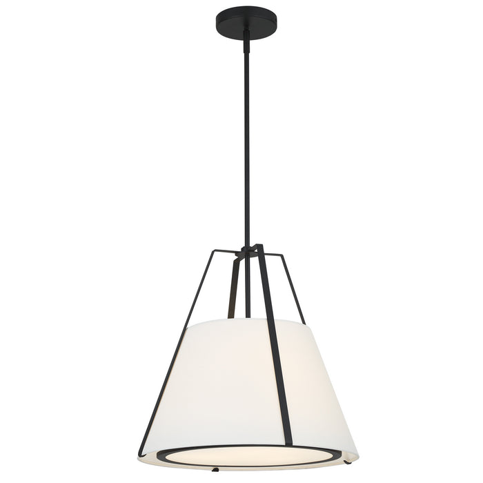 Crystorama FUL-904-BK Three Light Pendant, Black