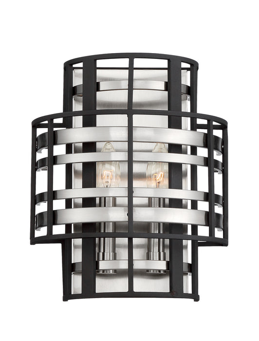 Metropolitan N7982-420 Two Light Wall Sconce, Brushed Nickel W/ Sand Coal