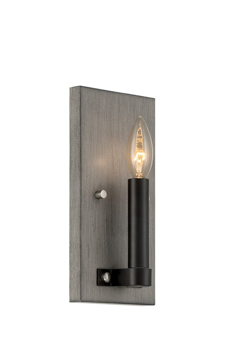 Minka-Lavery 3871-693 One Light Wall Mount, Aged Silverwood And Coal