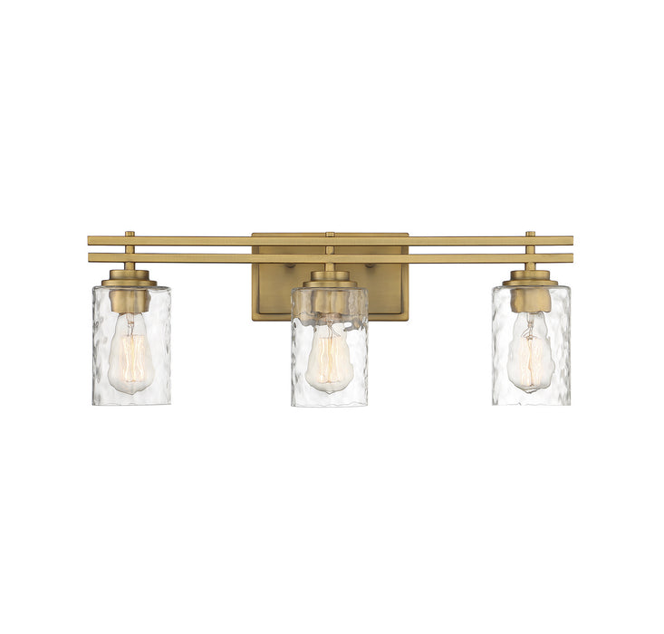 Lighting One E V6-L8-6090-3-322 Three Light Bathroom Vanity, Warm Brass