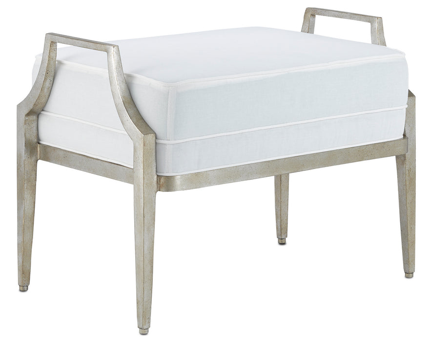 Currey and Company 7000-1201 Ottoman, Silver Granello