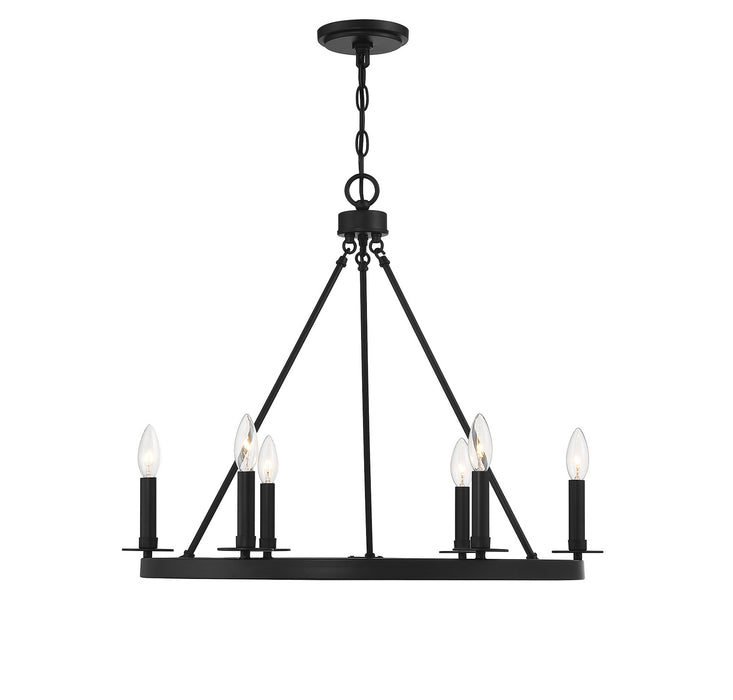 Meridian M10093MBK Six Light Chandelier, Matte Black