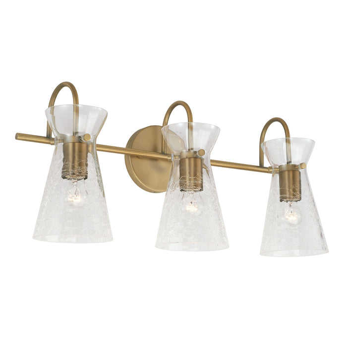 Capital Lighting 142431AD Three Light Vanity, Aged Brass