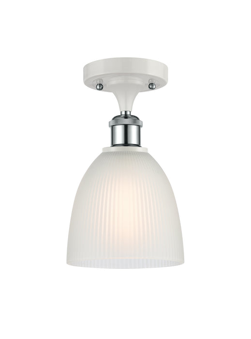 Innovations 516-1C-WPC-G381 One Light Semi-Flush Mount, White Polished Chrome