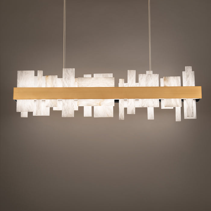 Modern Forms PD-68146-AB LED Linear Pendant, Aged Brass