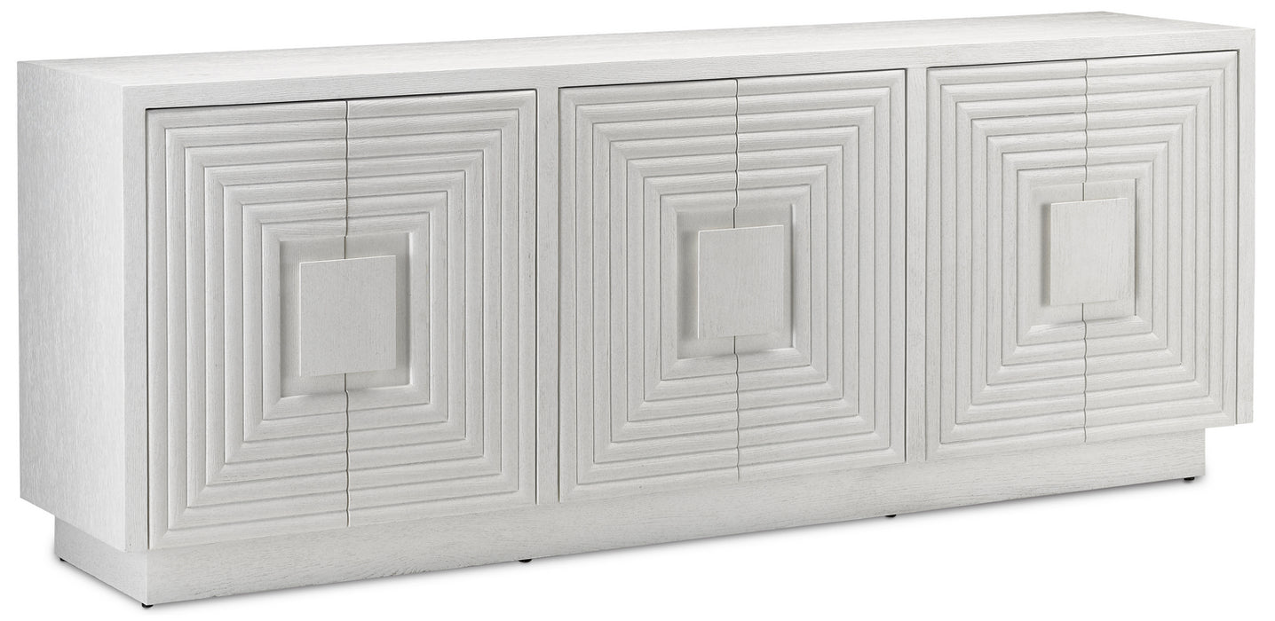 Currey and Company 3000-0152 Credenza, Cerused White