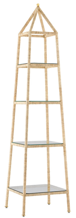 Currey and Company 3000-0181 Etagere, Natural/Contemporary Gold Leaf