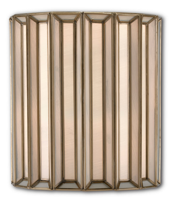 Currey and Company 5000-0175 One Light Wall Sconce, Antique Brass/White