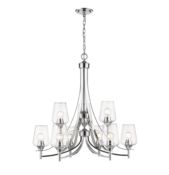 Z-Lite 473-9CH Nine Light Chandelier, Chrome