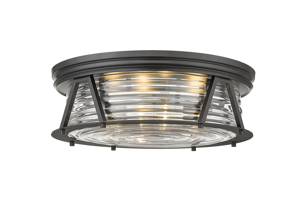 Z-Lite 491F4-MB Four Light Flush Mount, Matte Black