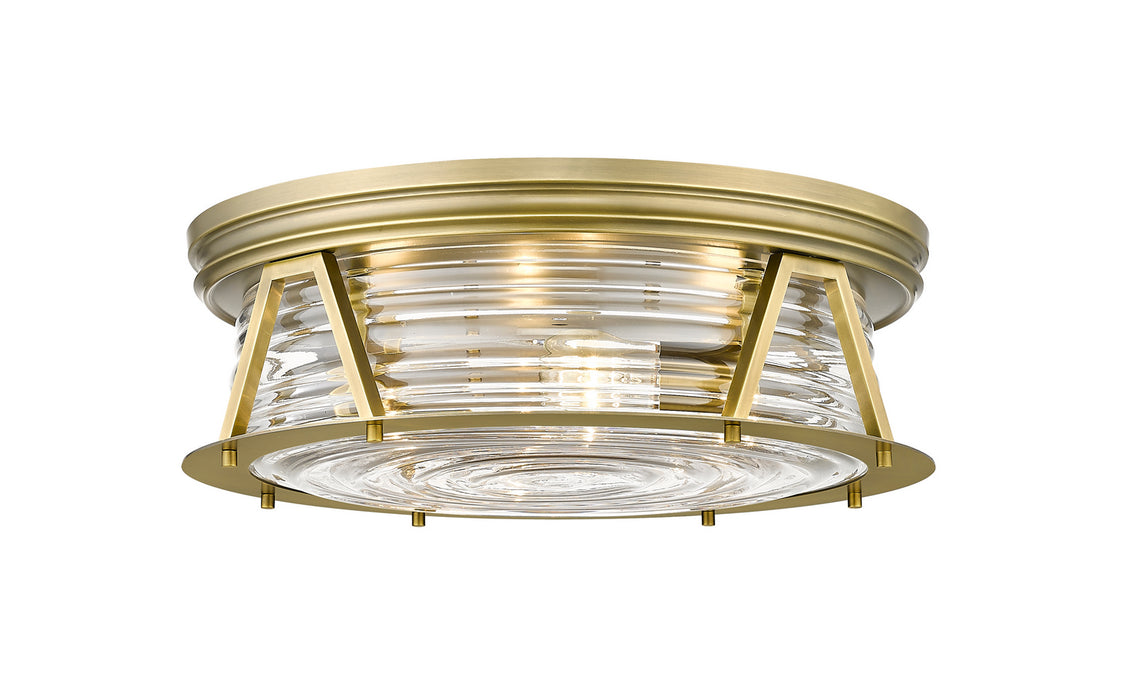 Z-Lite 491F4-RB Four Light Flush Mount, Rubbed Brass