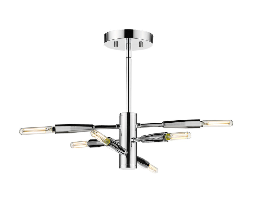 Z-Lite 737SF6-CH Six Light Semi Flush Mount, Chrome
