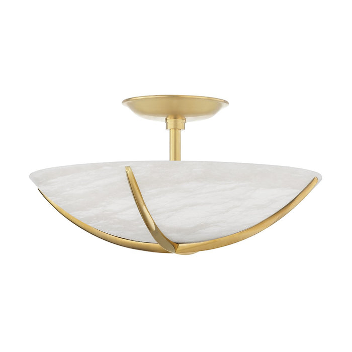 Hudson Valley 3516-AGB Four Light Semi Flush Mount, Aged Brass