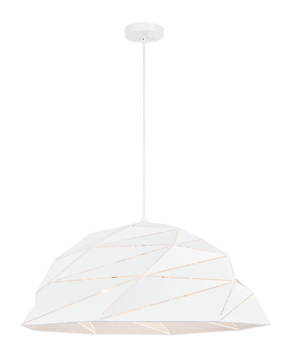 Matteo Lighting C72721WH Three Light Pendant, White