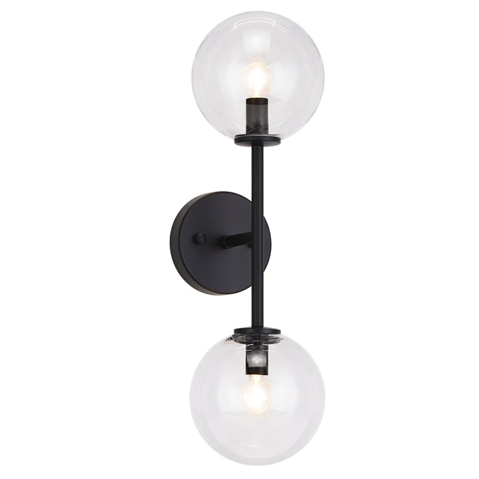 Matteo Lighting W81702BKCL Two Light Wall Sconce