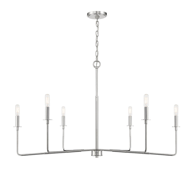 Savoy House 1-2221-6-109 Six Light Chandelier, Polished Nickel