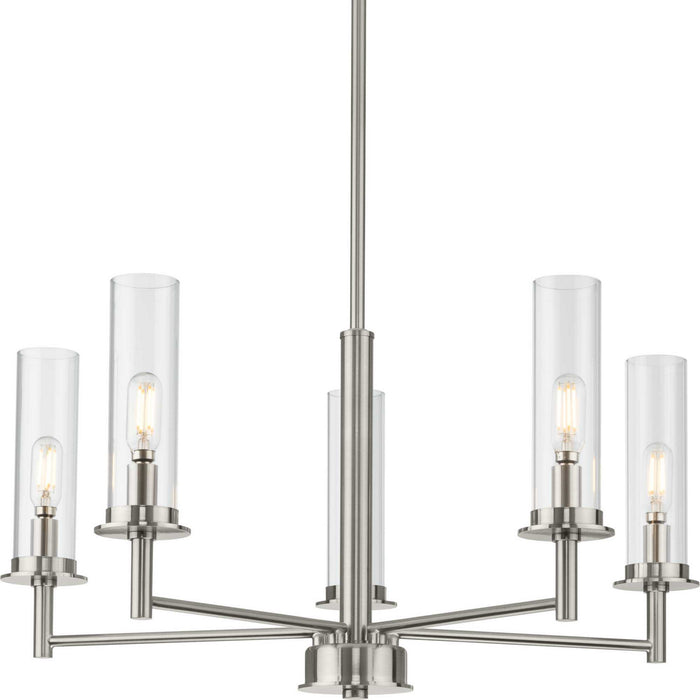 Progress Lighting P400251-009 Five Light Chandelier, Brushed Nickel