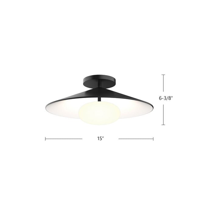 Kuzco Lighting FM22815-BK/WH LED Flush Mount, Metal - Black/White