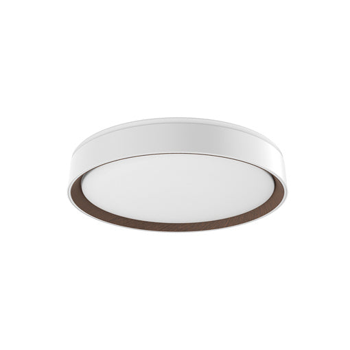Kuzco Lighting FM43916-WH/WT LED Flush Mount, White/Walnut