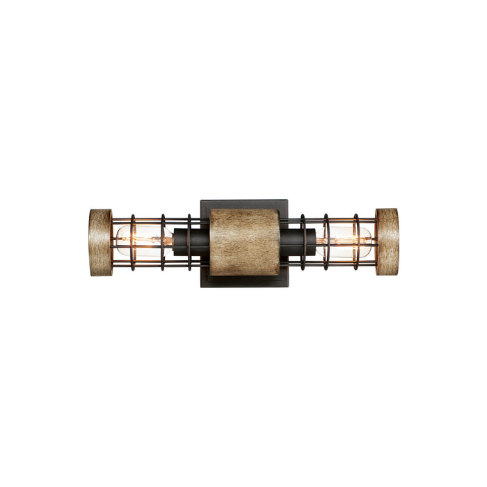 Maxim 12512DWBK Two Light Wall Sconce, Driftwood / Black