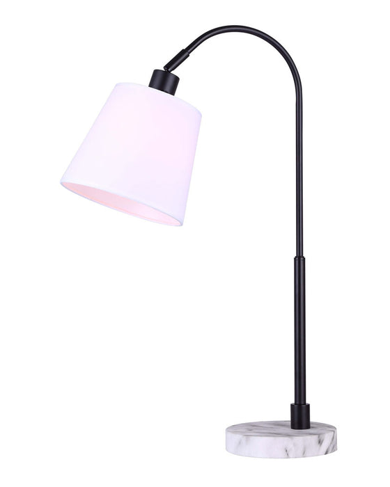 Canarm ITL750B27BKM One Light Table Lamp, Matte Black And Faux Marble
