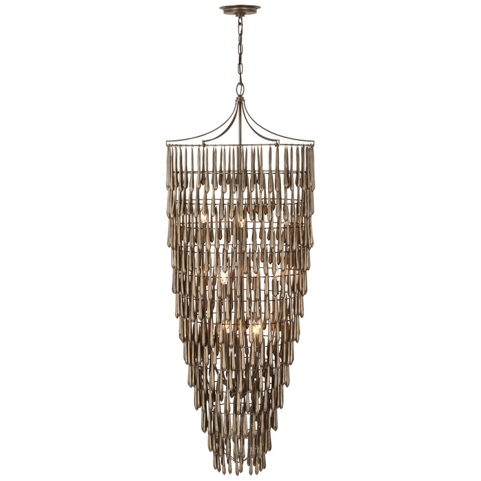Visual Comfort Signature JN 5135ABL LED Chandelier, Antique Bronze Leaf