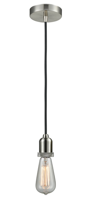 Innovations 100SN-10BK-0SN One Light Mini Pendant, Satin Nickel