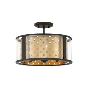 Eurofase 39415-028 Three Light Semi-Flush Mount, Gold