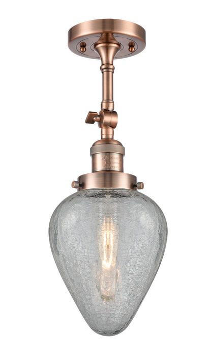 Innovations 201F-AC-G165-LED LED Semi-Flush Mount, Antique Copper
