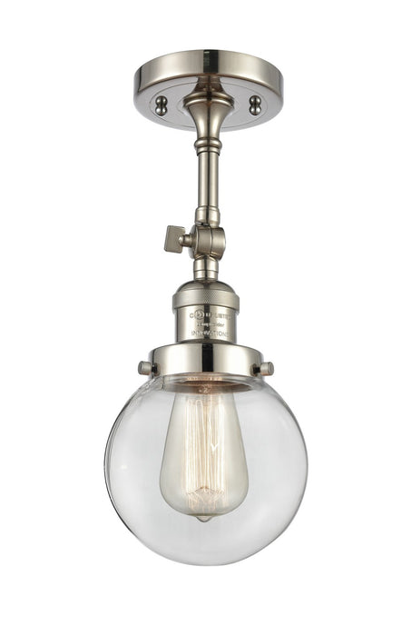 Innovations 201F-PN-G202-6-LED LED Semi-Flush Mount, Polished Nickel