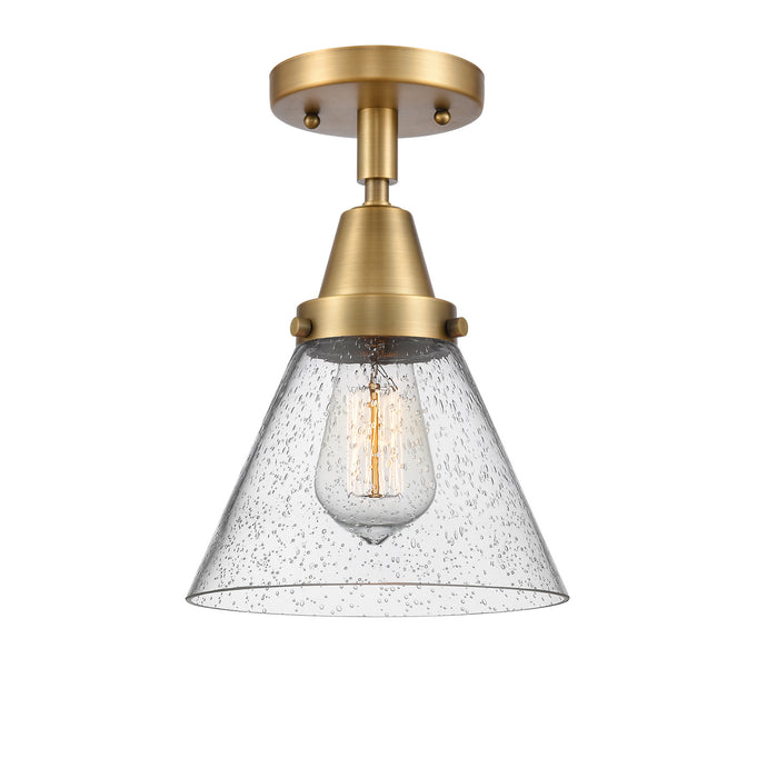 Innovations 447-1C-BB-G44 One Light Flush Mount, Brushed Brass