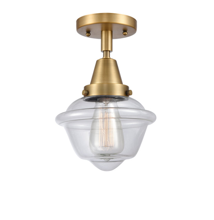 Innovations 447-1C-BB-G532 One Light Flush Mount, Brushed Brass