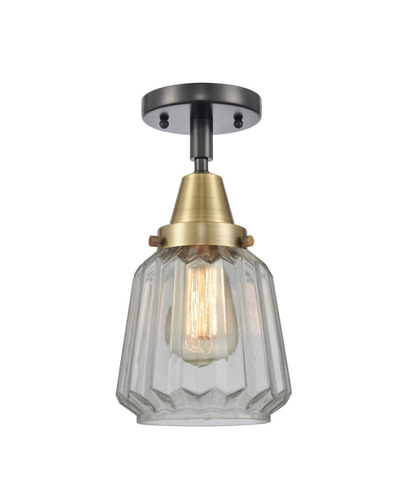 Innovations 447-1C-BAB-G142-LED LED Flush Mount, Black Antique Brass