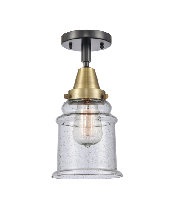 Innovations 447-1C-BAB-G184 One Light Flush Mount, Black Antique Brass