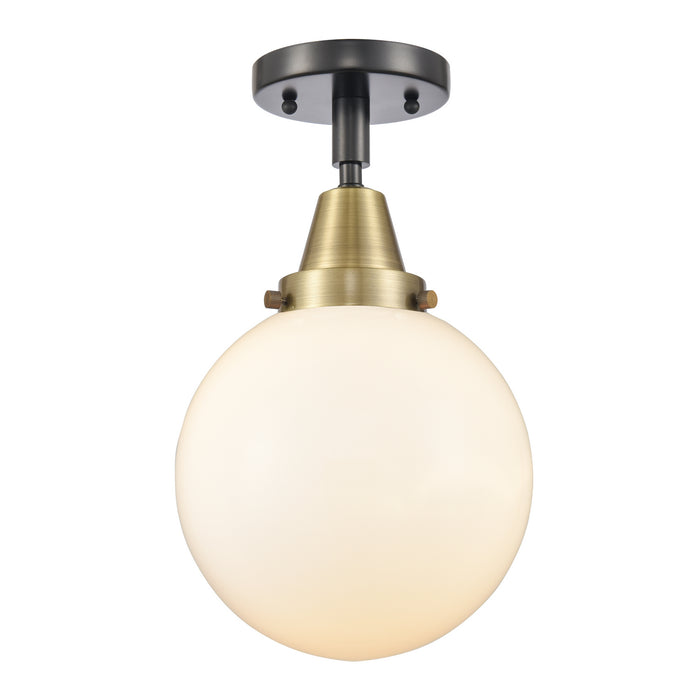 Innovations 447-1C-BAB-G201-8-LED LED Flush Mount, Black Antique Brass